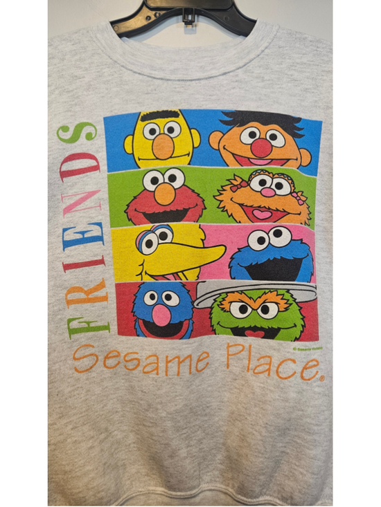 Lee Tops - Vintage Y2K Sesame Place Friends Sweatshirt Lee Bert Ernie Elmo Gray
